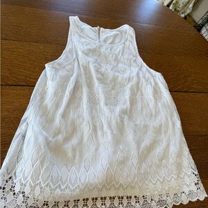 White Sleeveless Lace Top